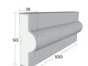 คิ้วบัวโฟม รุ่น A45 ขนาด 18 × 50 ซม.